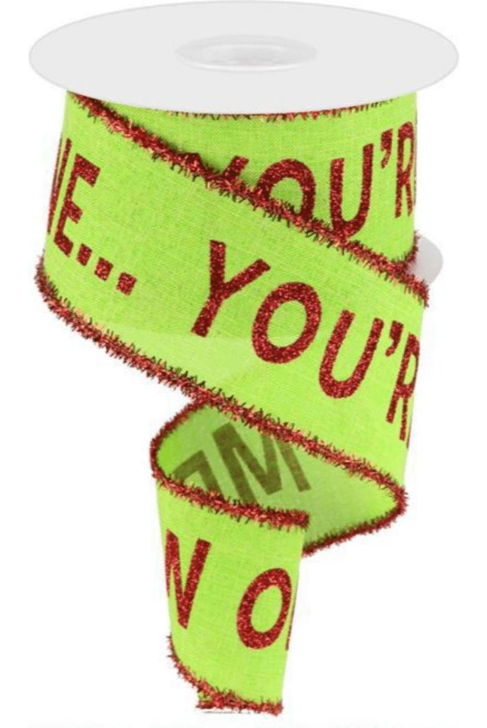 2.5" Your A Mean One Royal Tinsel Ribbon: Lime Green (10 Yards)