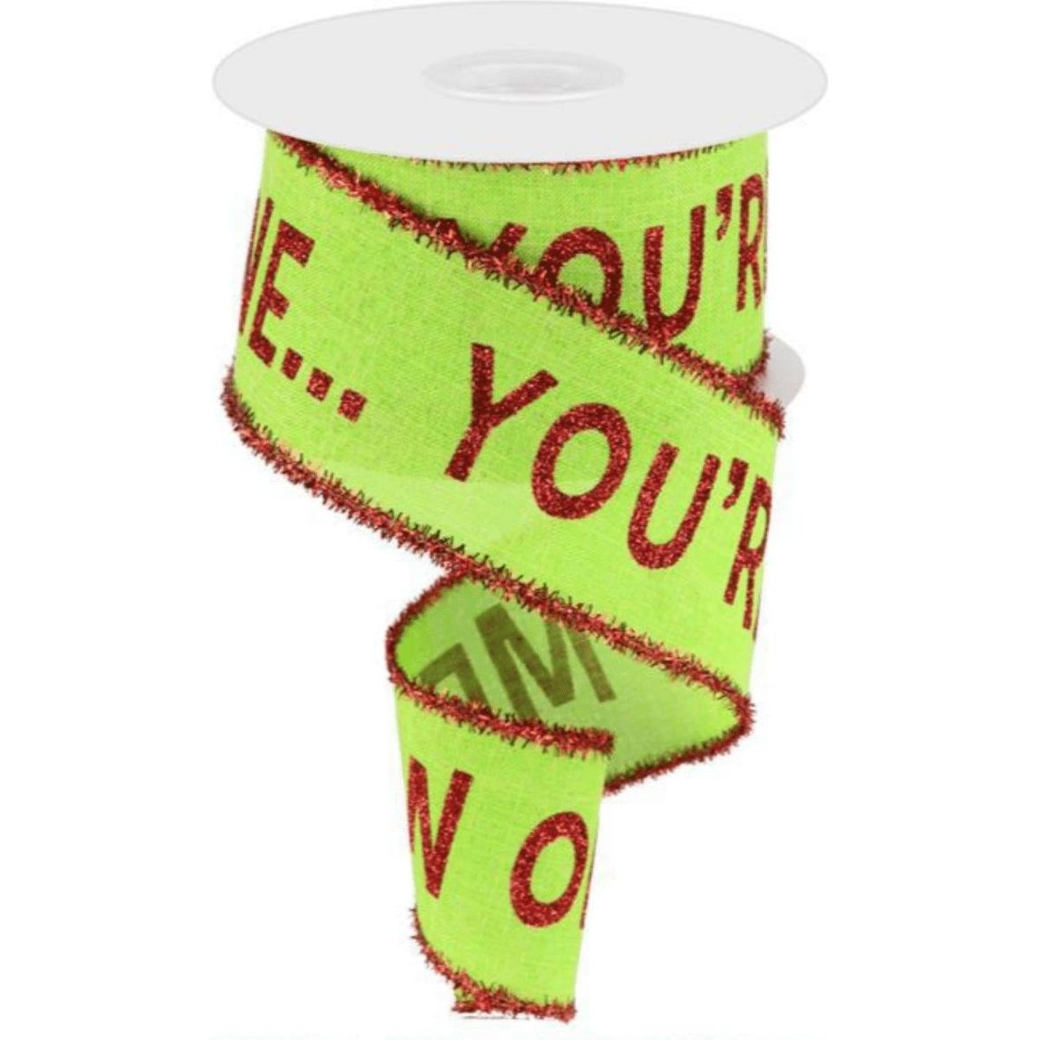 Shop For 2.5" Your A Mean One Royal Tinsel Ribbon: Lime Green (10 Yards)