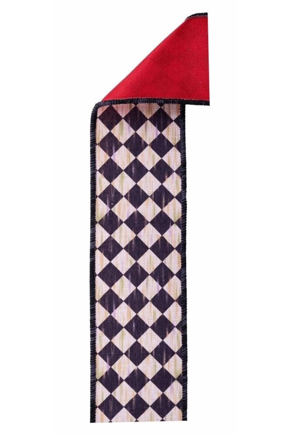 2.5in Antique Diamond Fused Ribbon: Red (10 Yards)