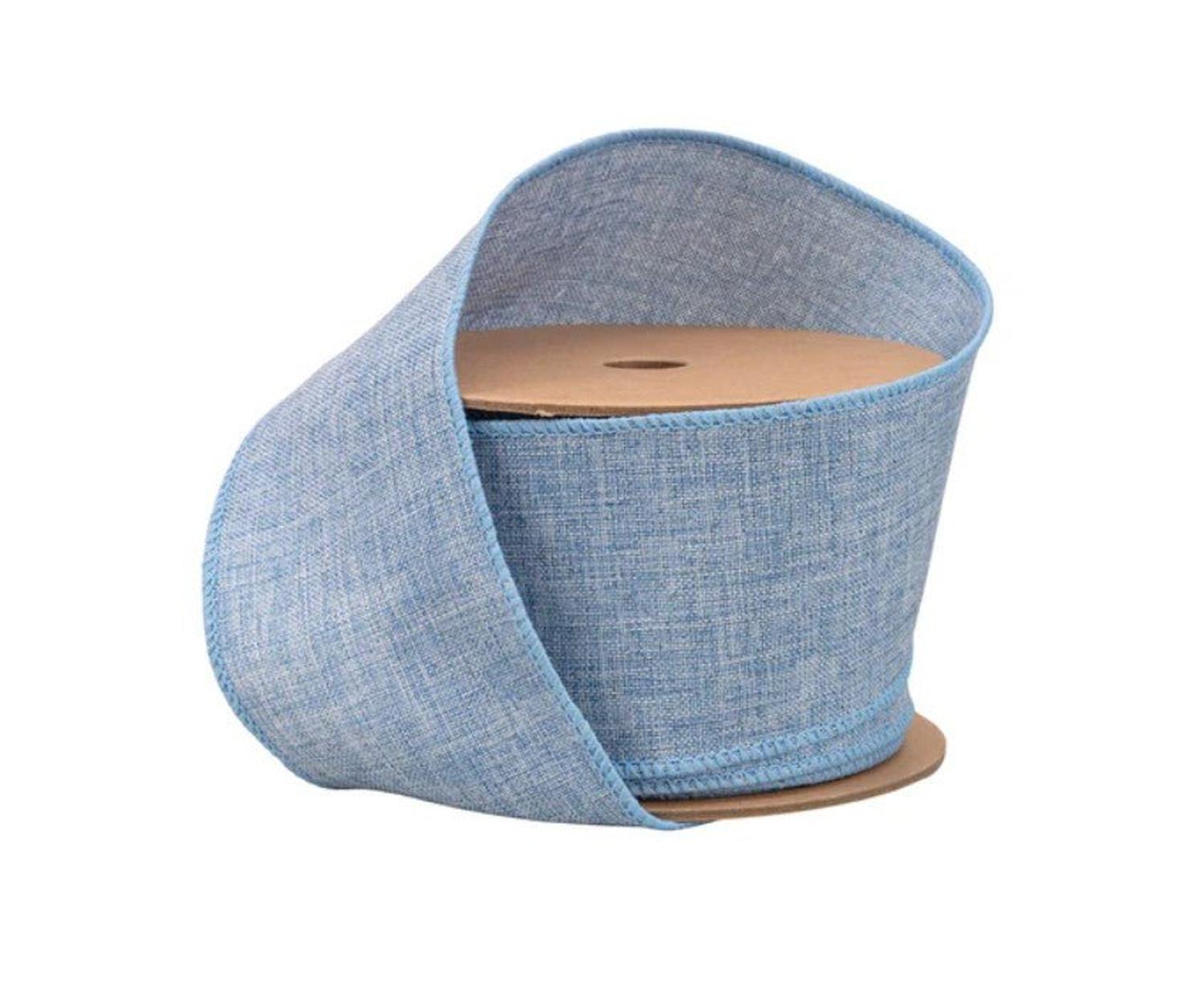 2.5in Blue Linen Ribbon (10 Yards)