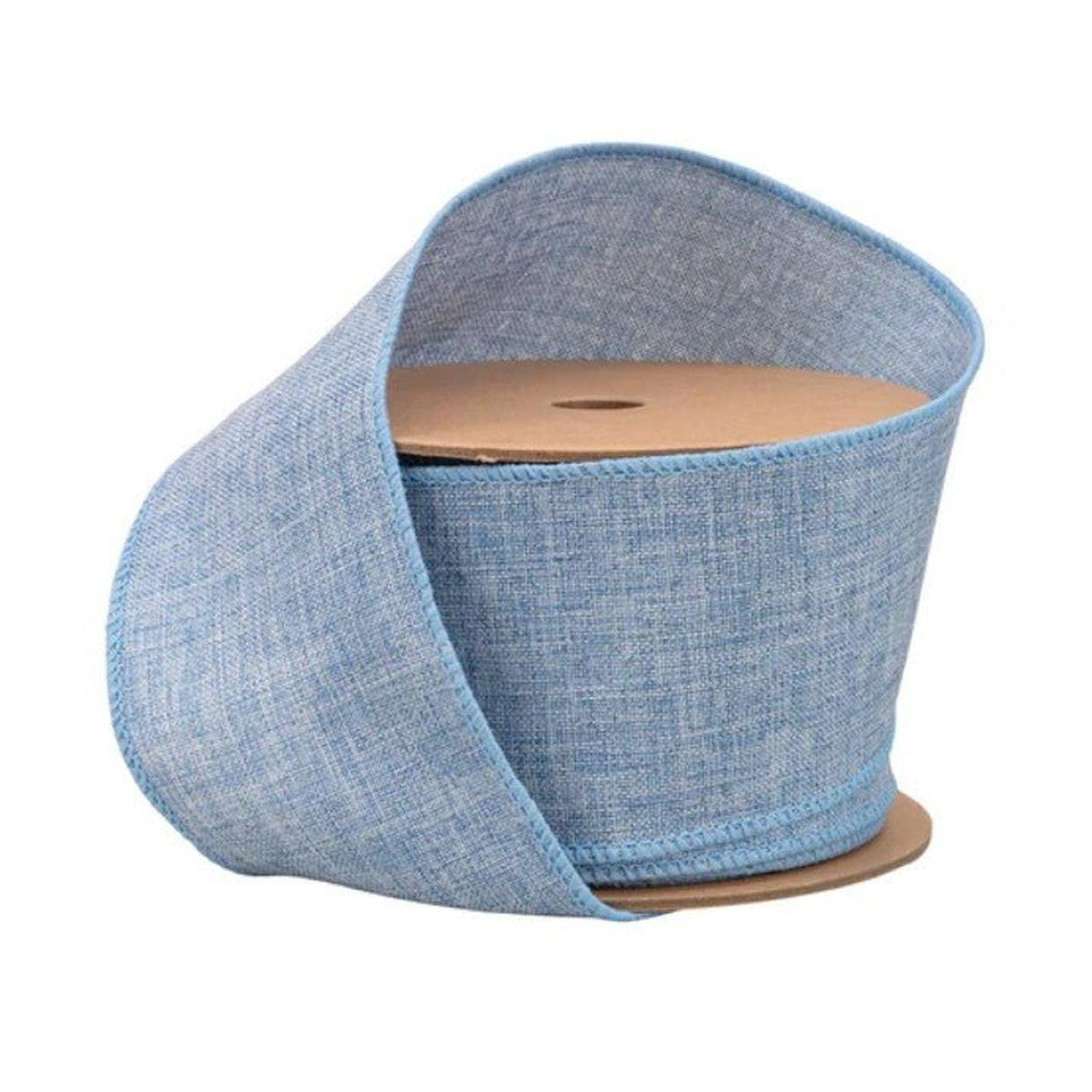 2.5in Blue Linen Ribbon (10 Yards)