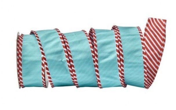Shop For 2.5in Candy Stripe Ice Blue Backing Ribbon (10 Yards)