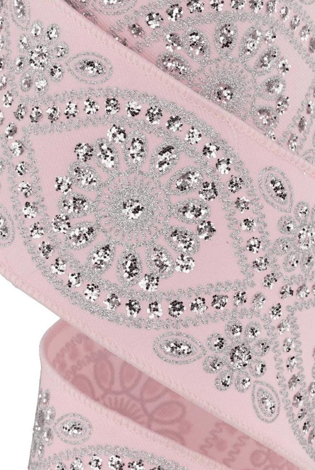 Shop For 2.5in Deluxe Wavy Floral Ribbon: Pale Pink (10 Yards)