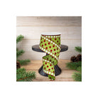 Shop For 2.5in Dots & Stripes Glitter Ribbon: Lime Green, White, Red (10 Yards)