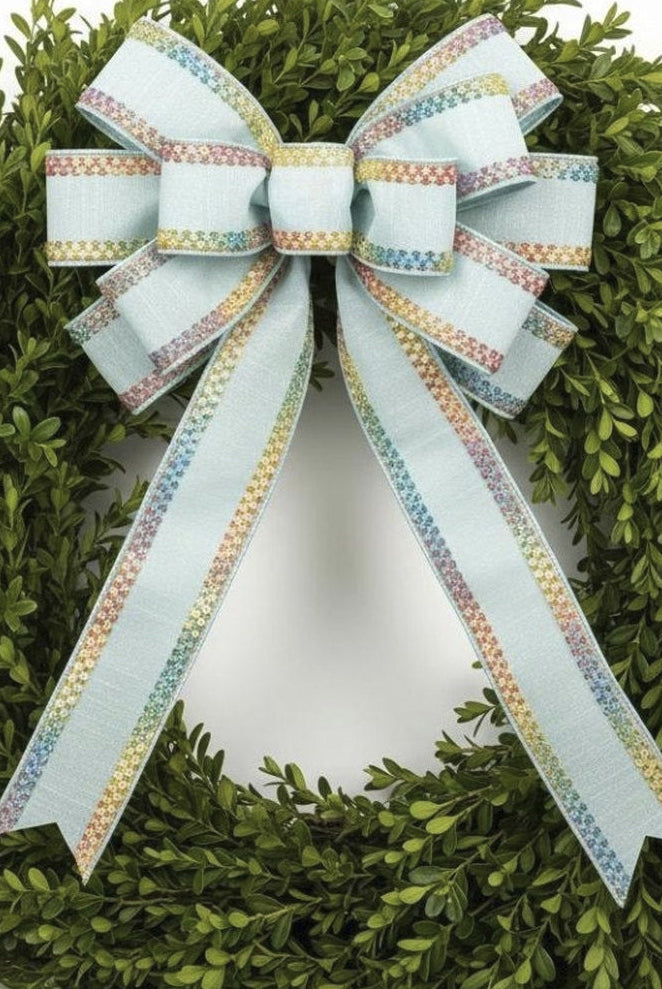 Shop For 2.5in Dupion Center Braid Ribbon: Light Blue (10 Yards)