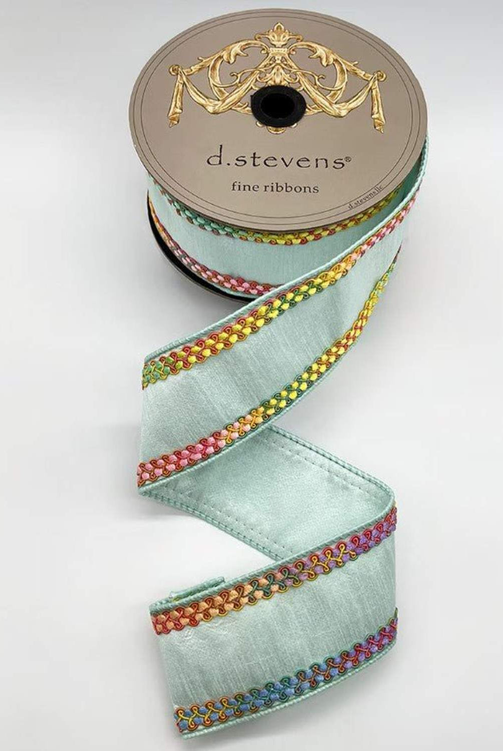 Shop For 2.5in Dupion Center Braid Ribbon: Light Blue (10 Yards)