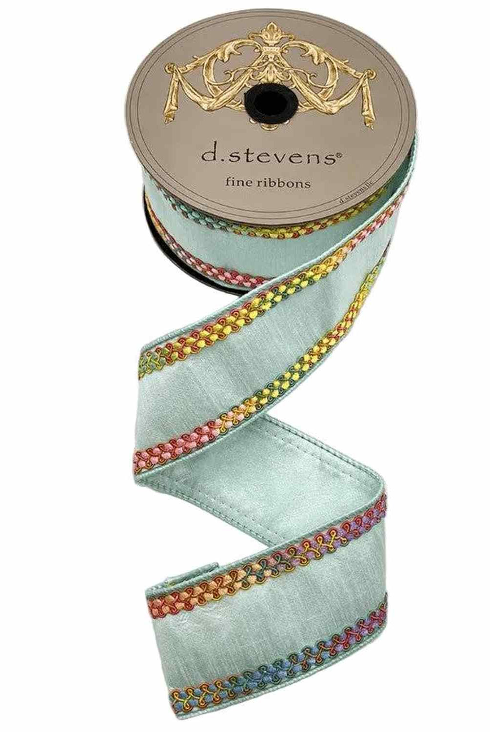 Shop For 2.5in Dupion Center Braid Ribbon: Light Blue (10 Yards)