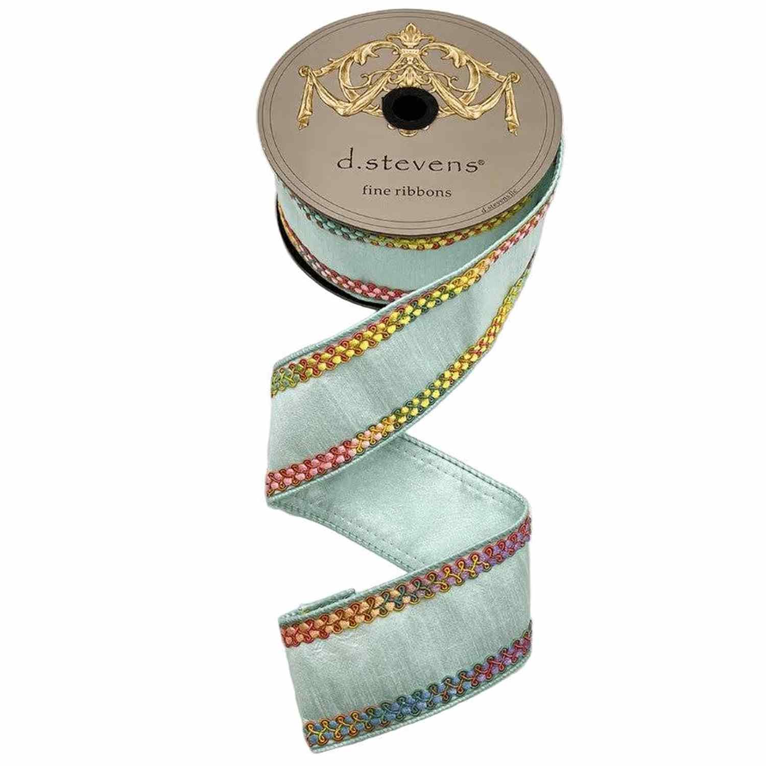 Shop For 2.5in Dupion Center Braid Ribbon: Light Blue (10 Yards)