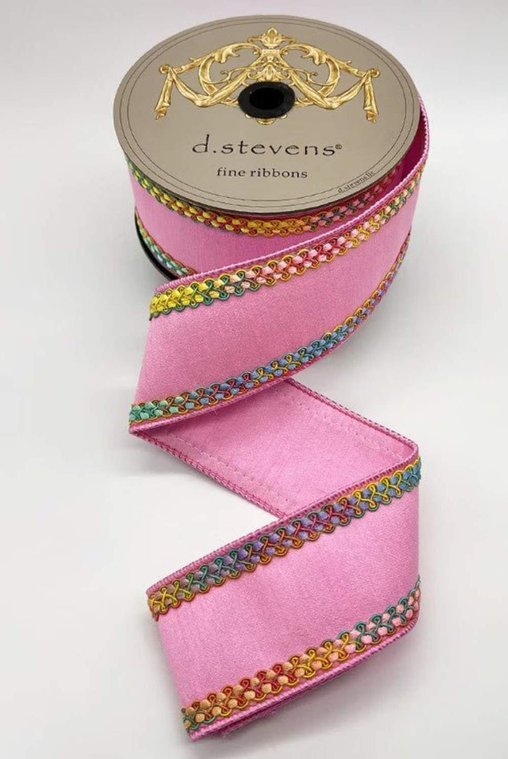 Shop For 2.5in Dupion Center Braid Ribbon: Light Pink (10 Yards)