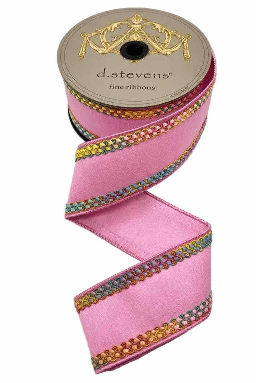 Shop For 2.5in Dupion Center Braid Ribbon: Light Pink (10 Yards)