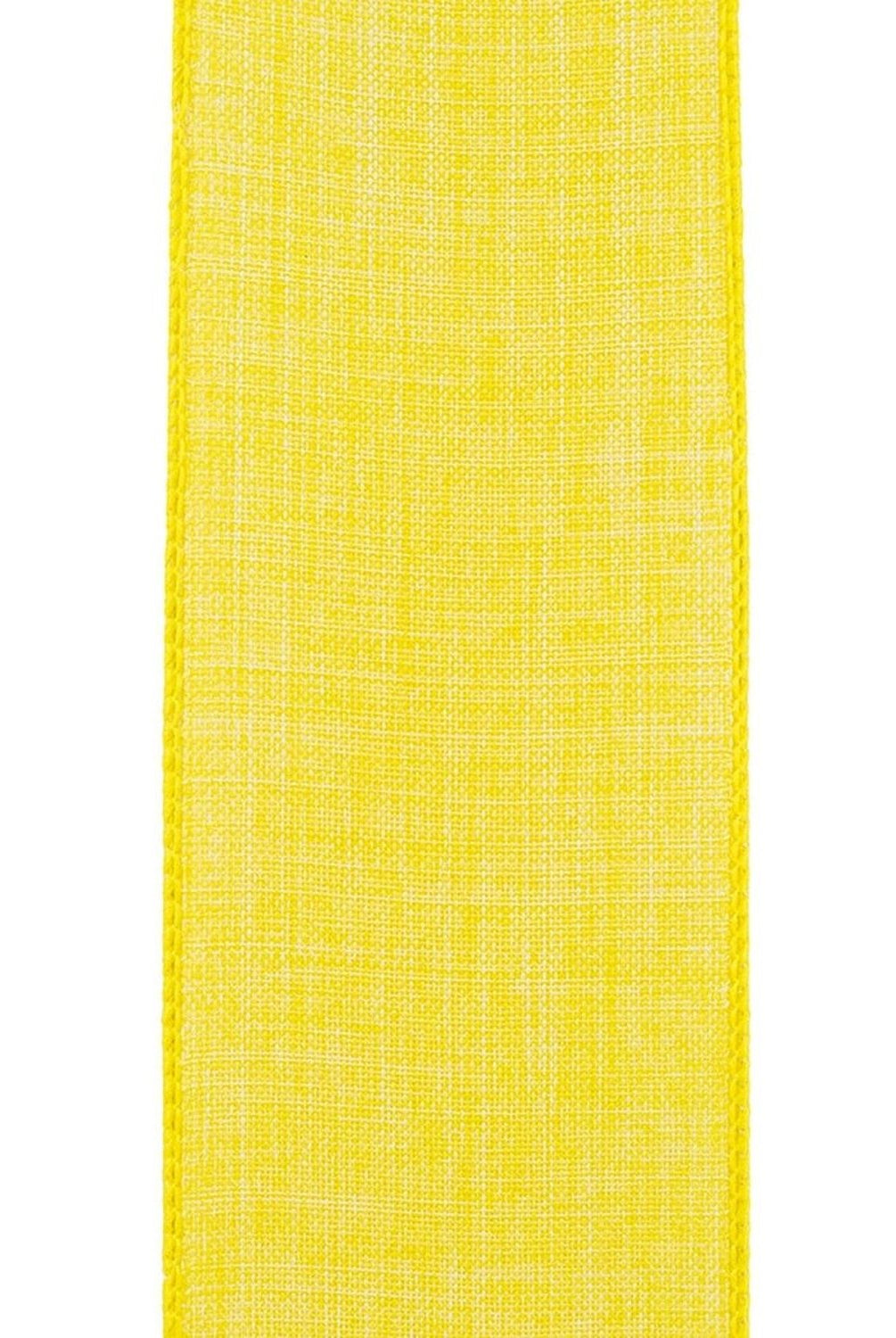 Shop For 2.5in Everyday Linen Ribbon: Yellow (10 Yards)