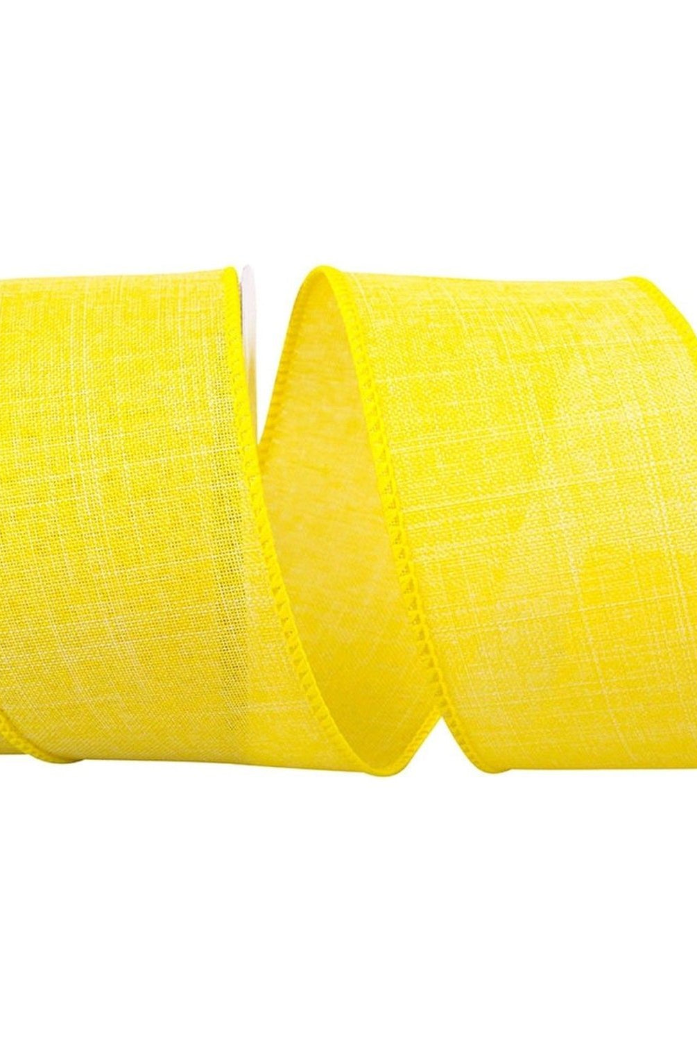 Shop For 2.5in Everyday Linen Ribbon: Yellow (10 Yards)