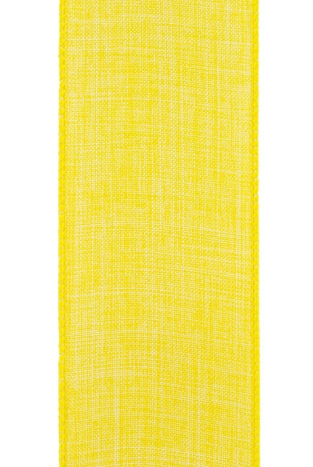 Shop For 2.5in Everyday Linen Ribbon: Yellow (10 Yards)