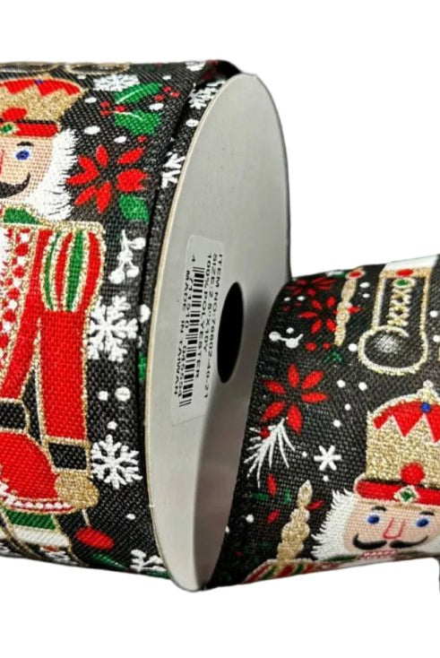 Shop For 2.5in Fancy Linen Nutcracker Ribbon: Black (10 Yards)