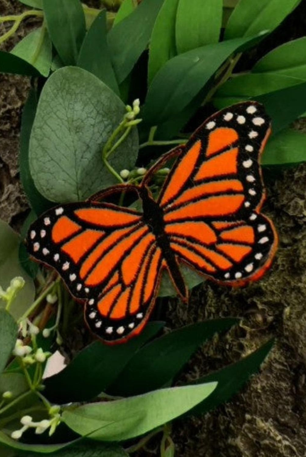 2.5in Felt Embroidery Monarch Garland (5 Yards)