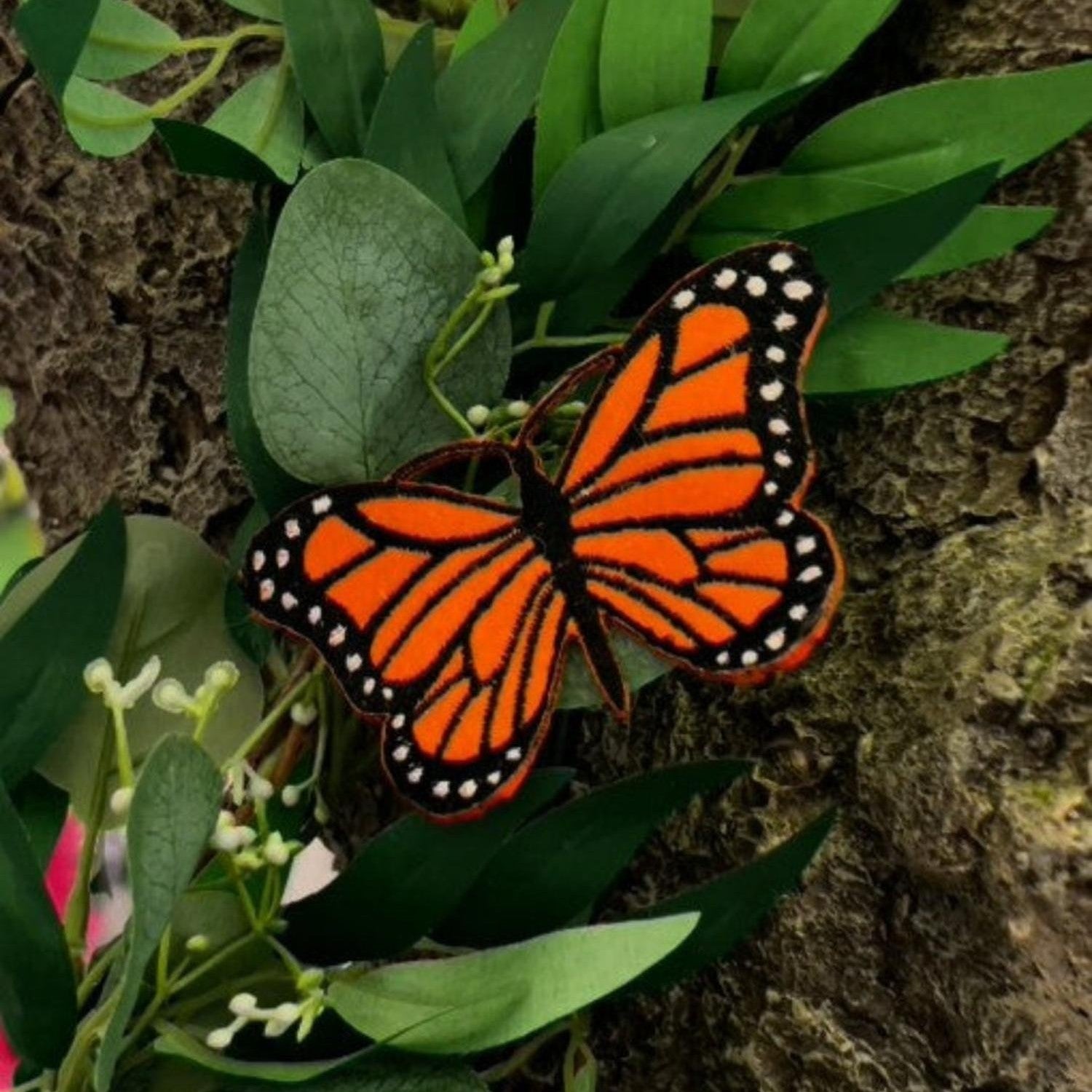 2.5in Felt Embroidery Monarch Garland (5 Yards)