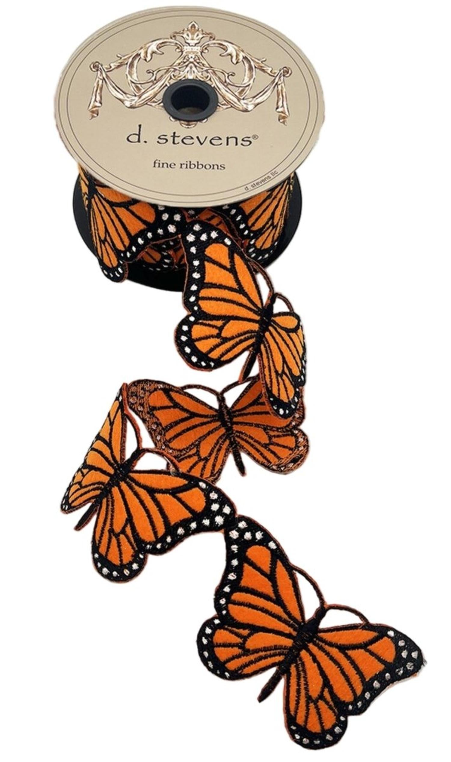 2.5in Felt Embroidery Monarch Garland (5 Yards)