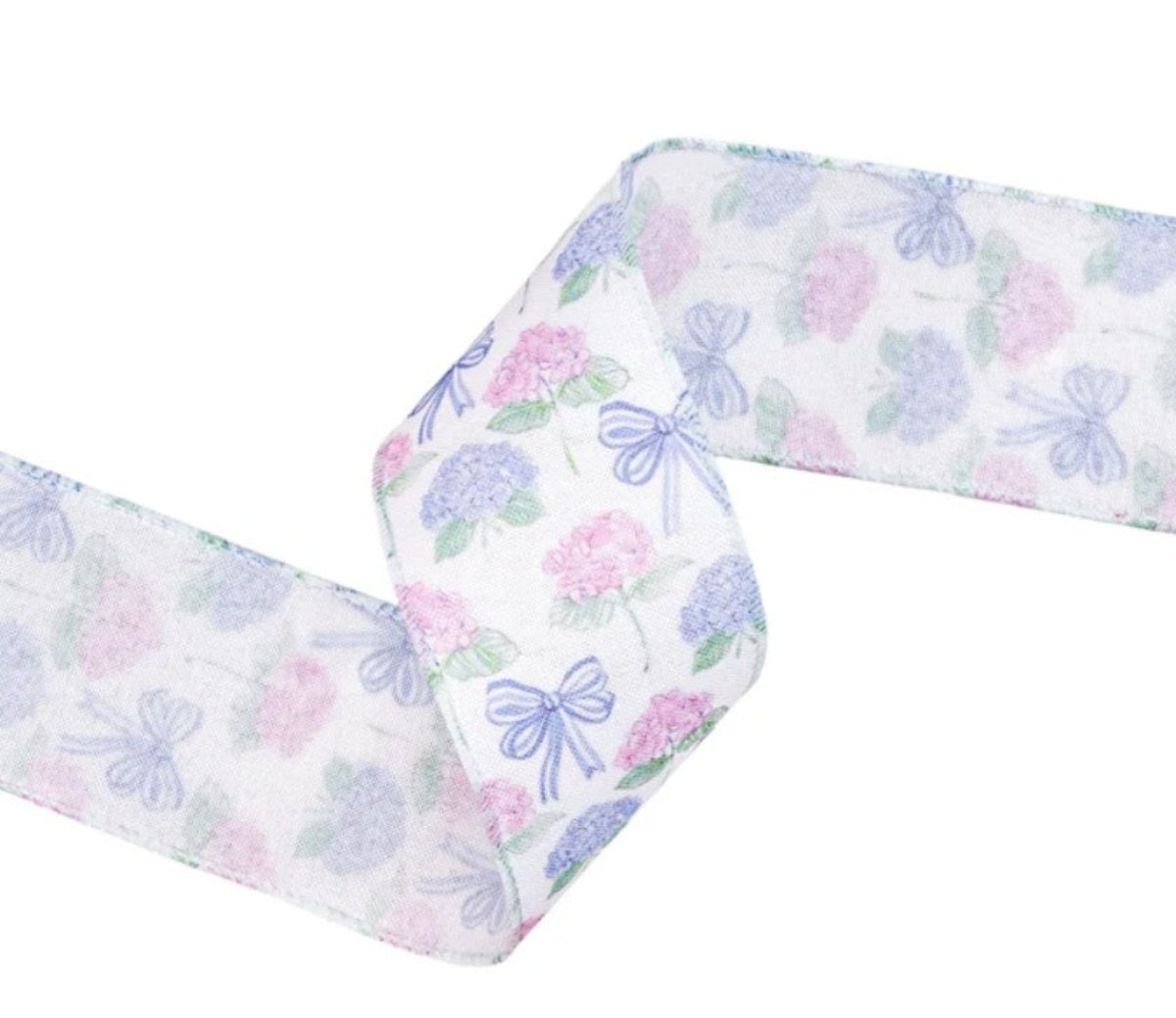 Shop For 2.5in Florals and Bow Ribbon: Blue/White (10 Yards)