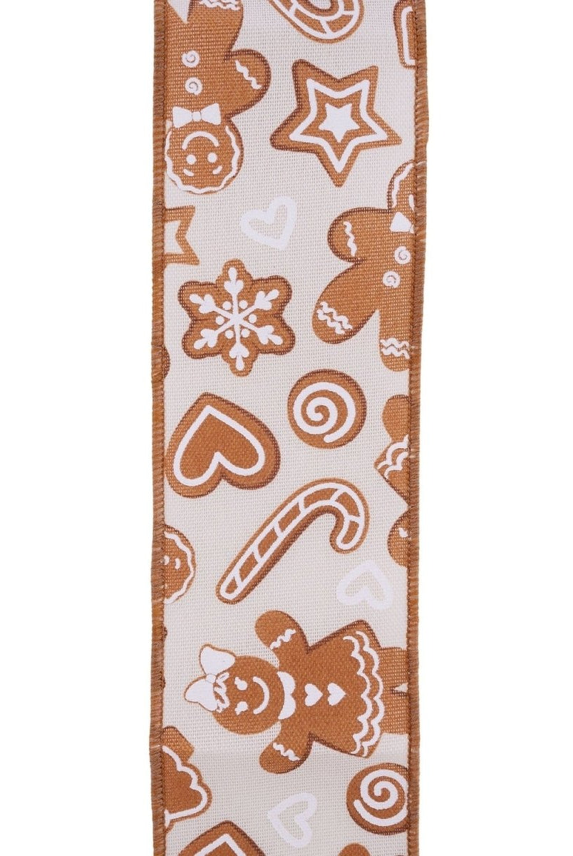 Shop For 2.5in Gingerbread Ribbon: Cream (10 Yards)