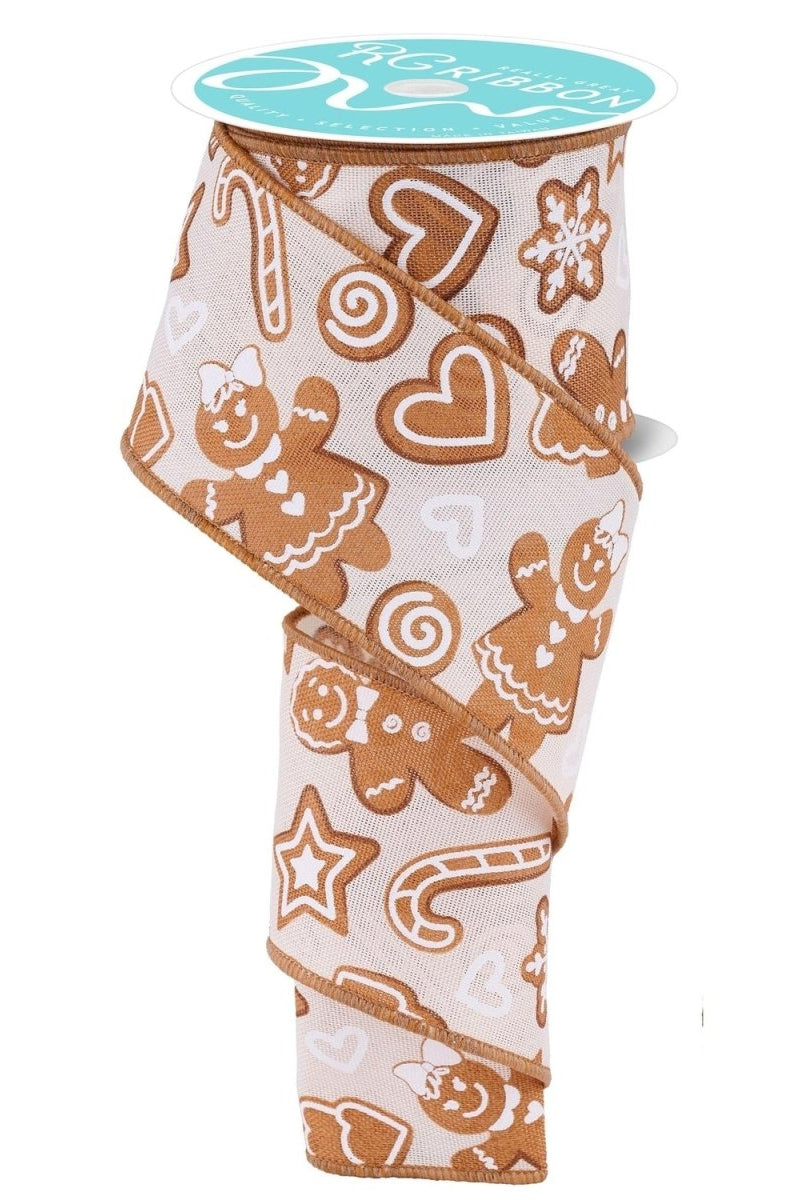Shop For 2.5in Gingerbread Ribbon: Cream (10 Yards)