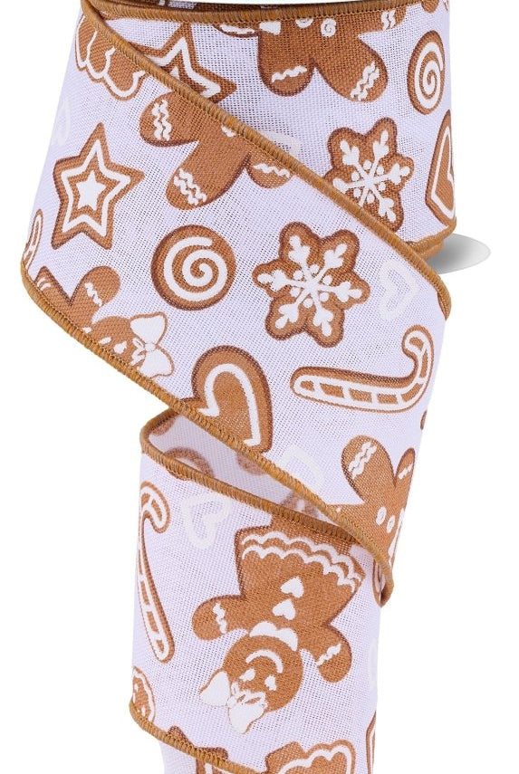 Shop For 2.5in Gingerbread Ribbon: White (10 Yards)