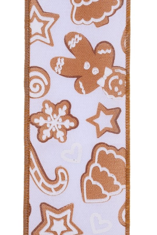 Shop For 2.5in Gingerbread Ribbon: White (10 Yards)