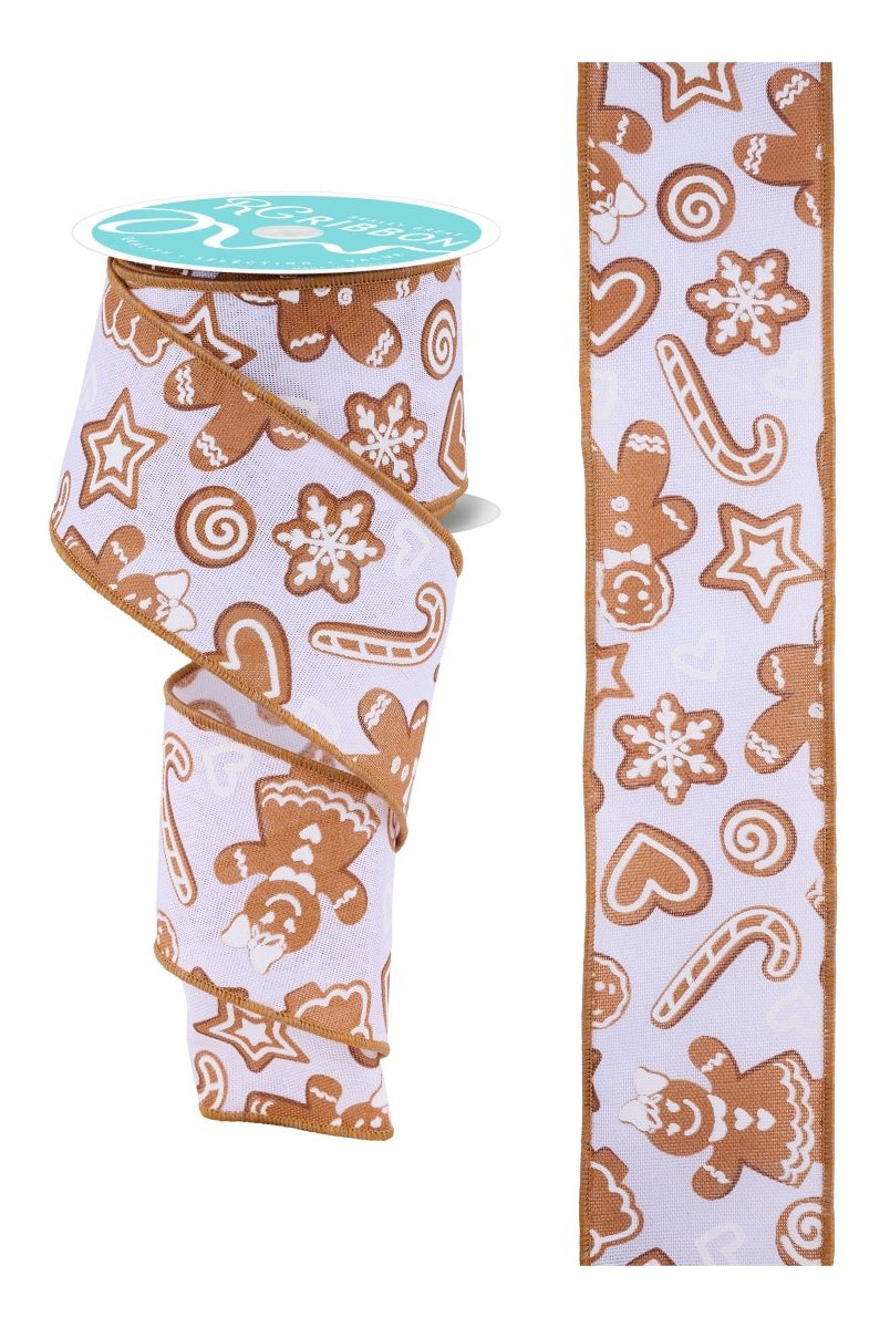 Shop For 2.5in Gingerbread Ribbon: White (10 Yards)