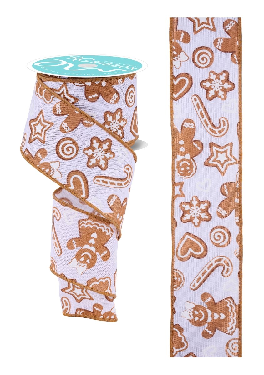 Shop For 2.5in Gingerbread Ribbon: White (10 Yards)