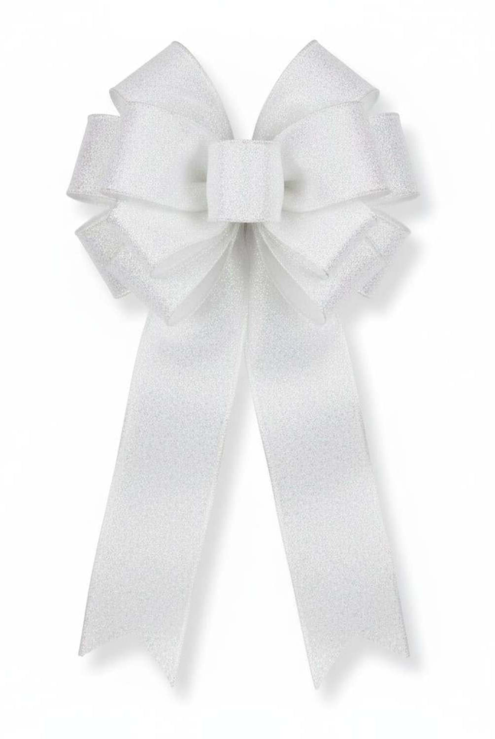 Shop For 2.5in Glitter on Fabric Ribbon: Iridescent White (10 Yards)