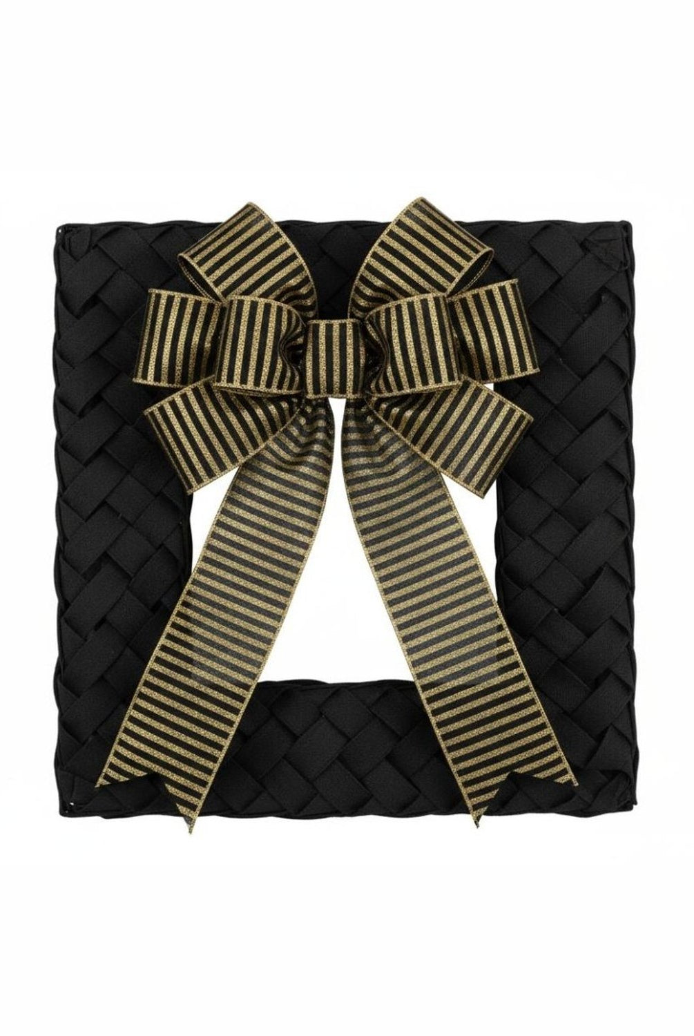 Shop For 2.5in Glitter Stripe Canvas Ribbon: Black & Gold (10 Yards)