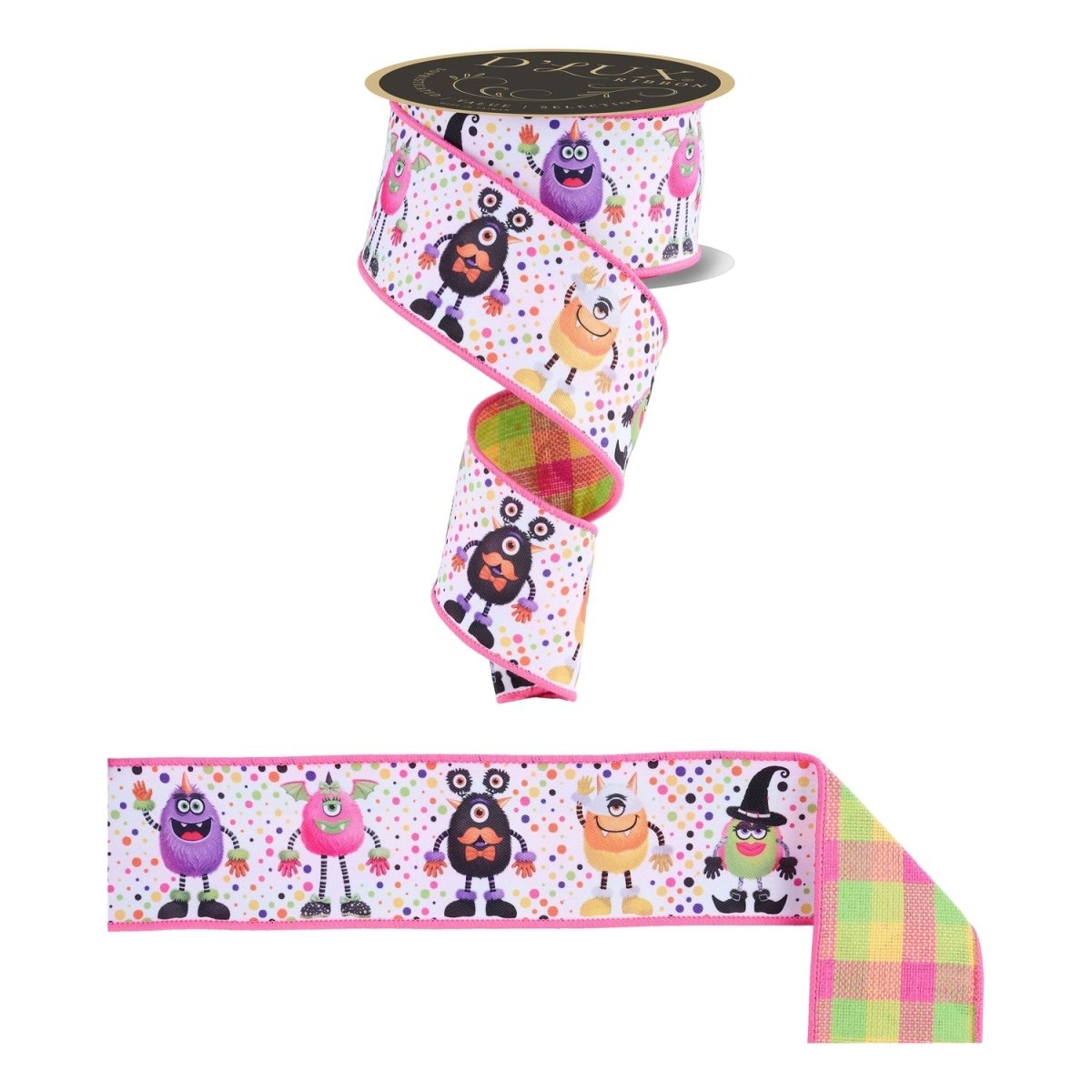 Shop For 2.5in Halloween Monster Ribbon: White (10 Yards)