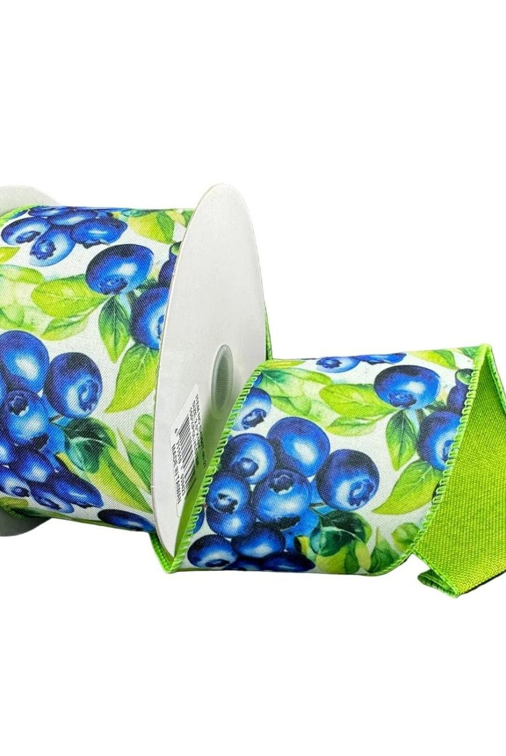 Shop For 2.5in Jumbo Blueberries Fused Ribbon: Lime Green
