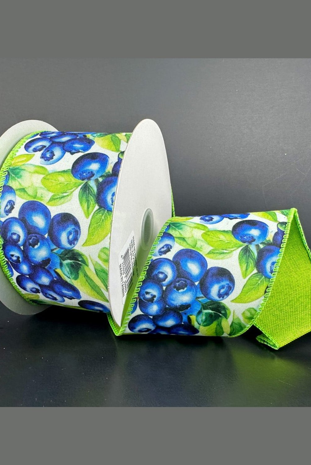 Shop For 2.5in Jumbo Blueberries Fused Ribbon: Lime Green