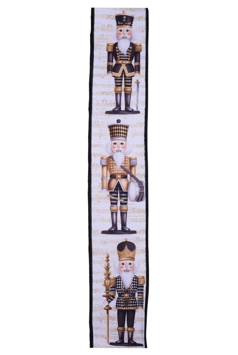 Shop For 2.5in LS Nutcracker Ribbon: White/Gold (10 Yards)