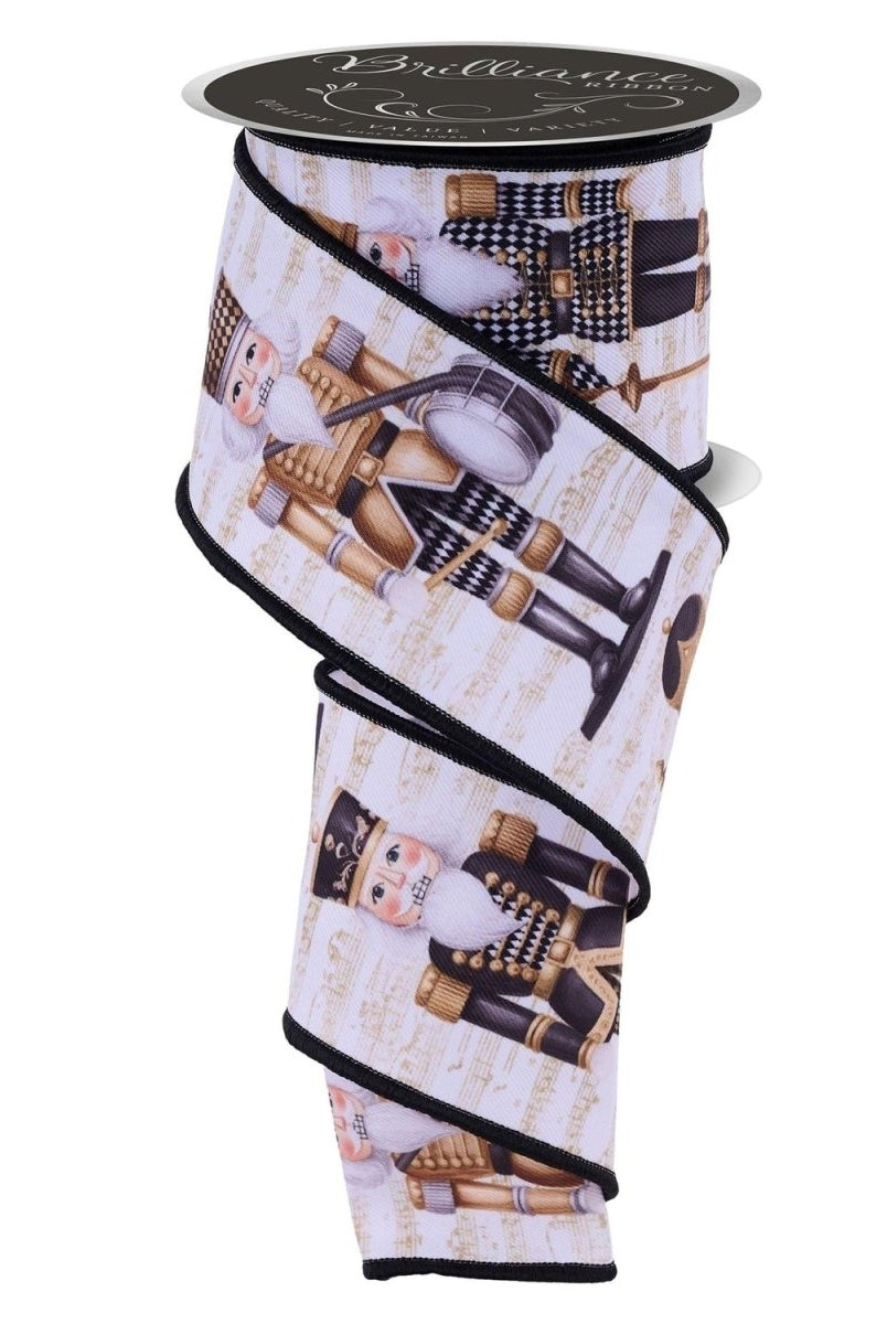 Shop For 2.5in LS Nutcracker Ribbon: White/Gold (10 Yards)