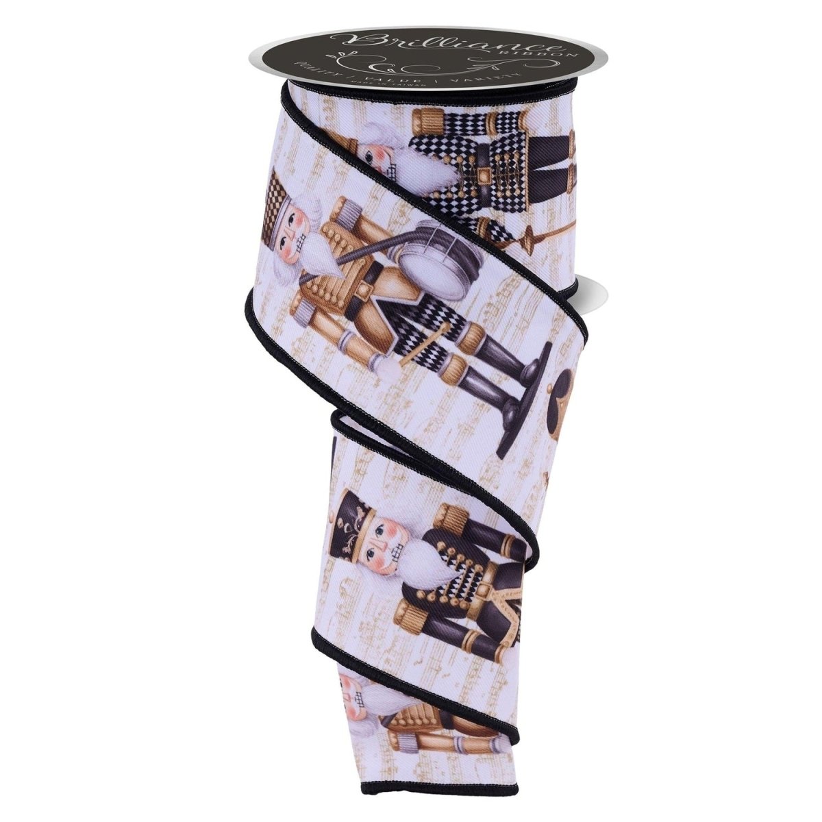 Shop For 2.5in LS Nutcracker Ribbon: White/Gold (10 Yards)