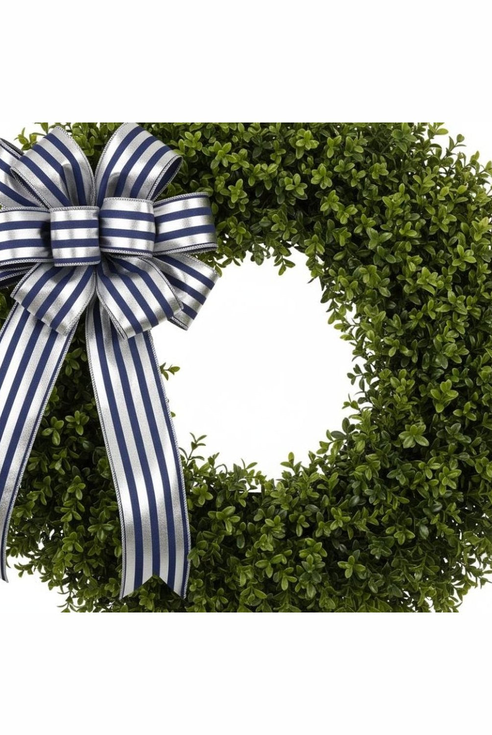 Shop For 2.5in Metallic Vertical Stripes Ribbon: Navy Blue & Silver (10 Yards)