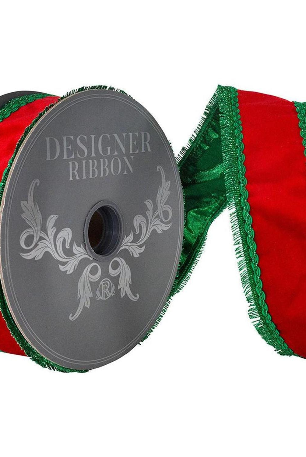 Shop For 2.5in Opulent Trim Fringe Velvet Ribbon: Red/Green (10 Yards)