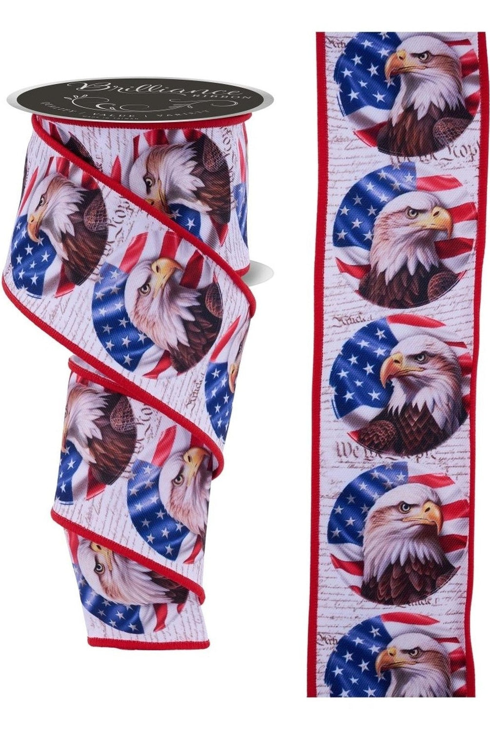 2.5in Patriotic Bald Eagle Ribbon (10 Yards)