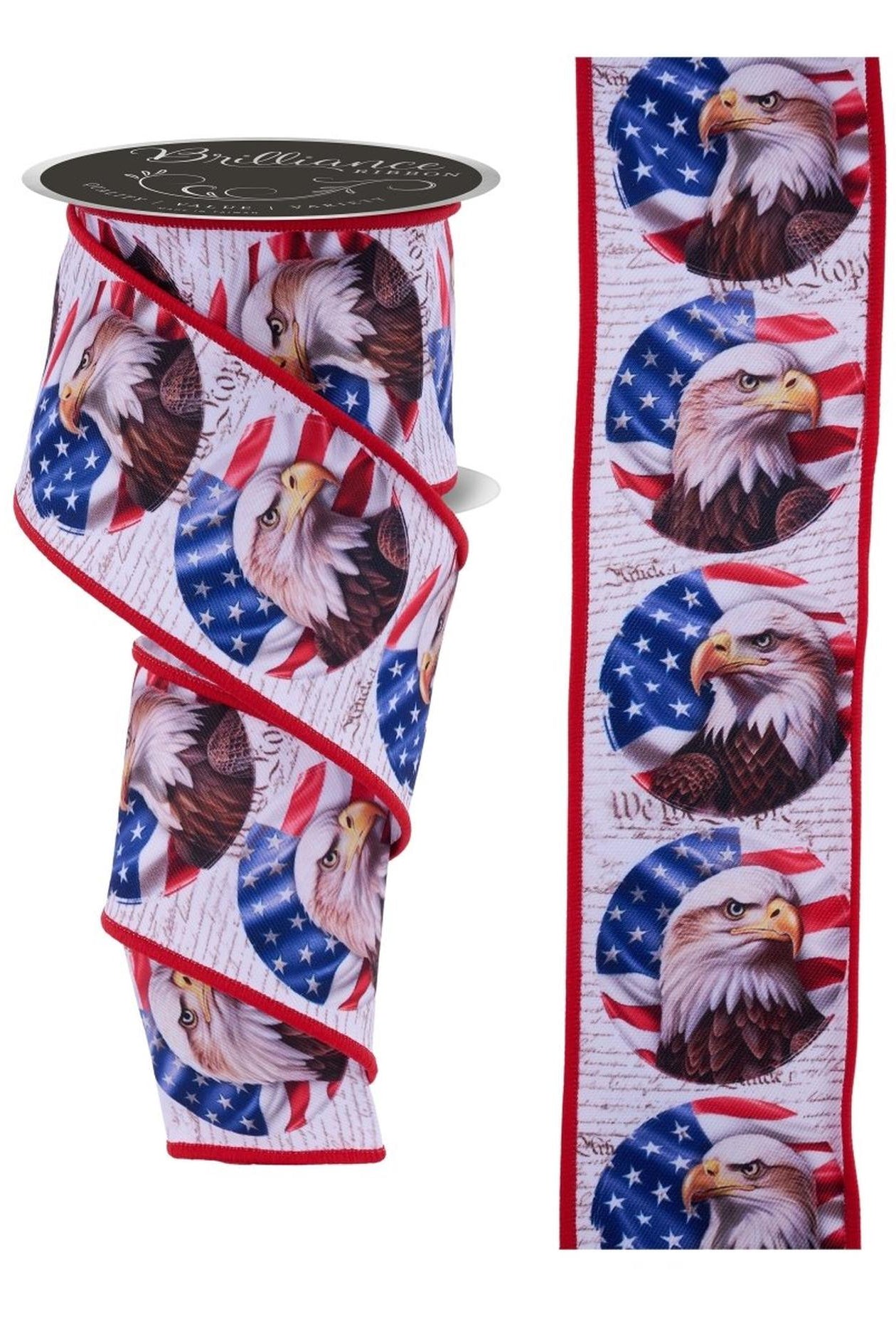 2.5in Patriotic Bald Eagle Ribbon (10 Yards)