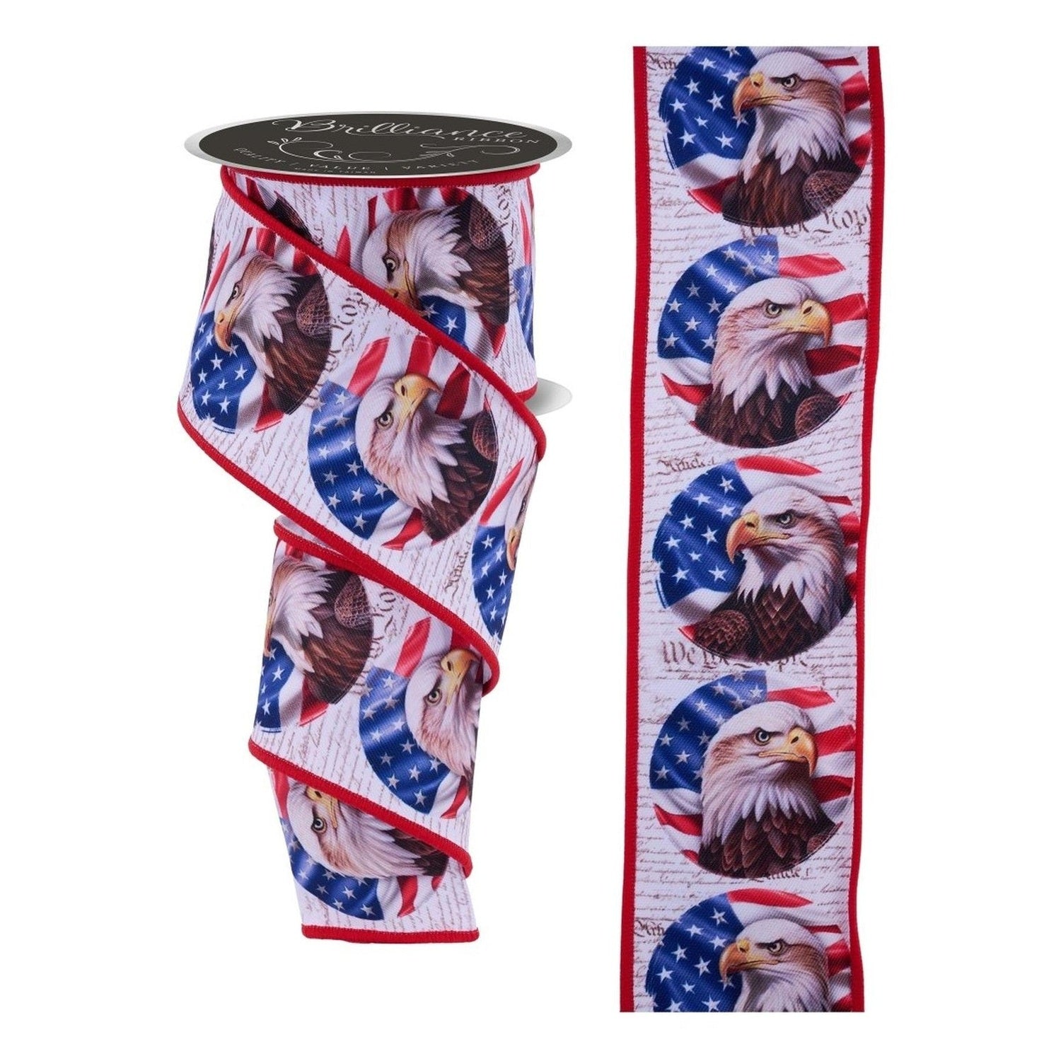 2.5in Patriotic Bald Eagle Ribbon (10 Yards)