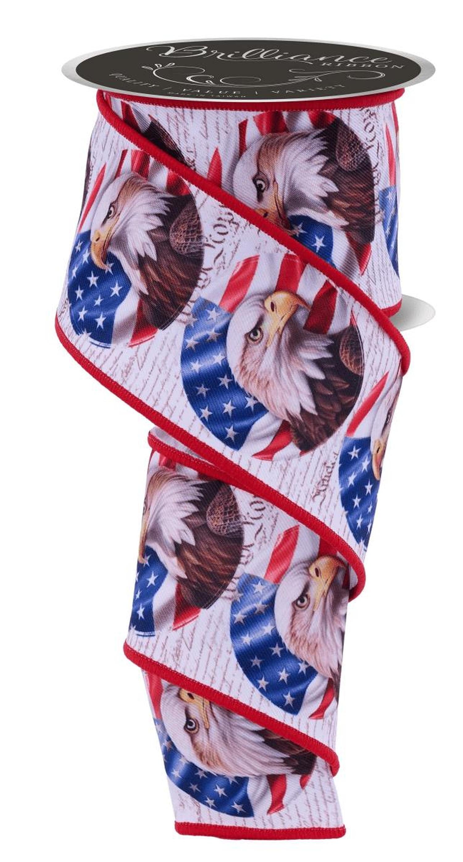 2.5in Patriotic Bald Eagle Ribbon (10 Yards)