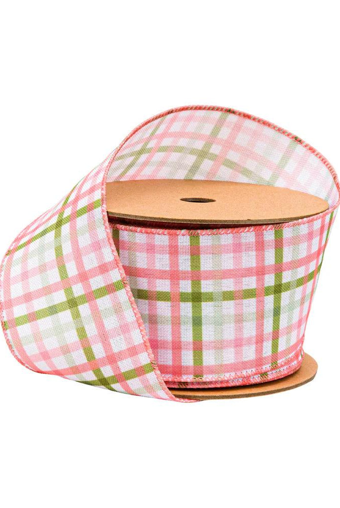 Shop For 2.5in Pink and Green Checked Plaid Ribbon (10 Yards)