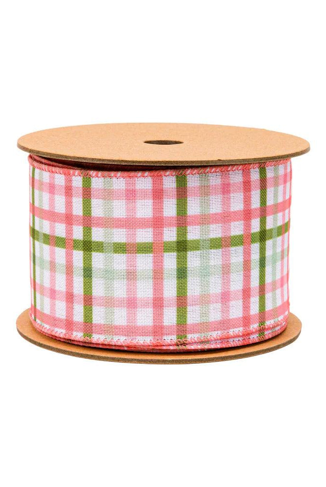 Shop For 2.5in Pink and Green Checked Plaid Ribbon (10 Yards)