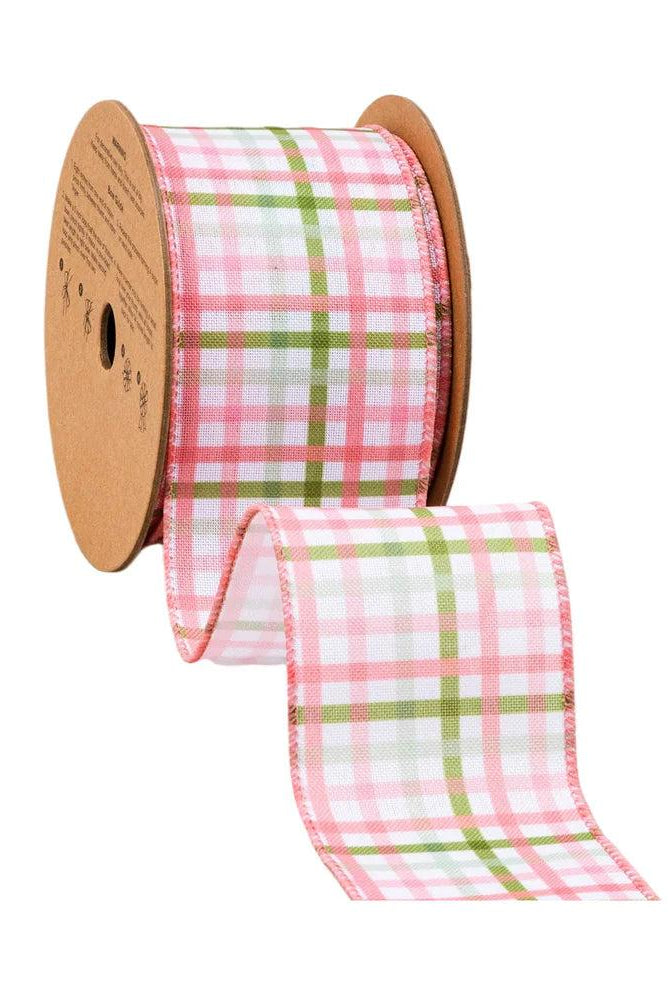 Shop For 2.5in Pink and Green Checked Plaid Ribbon (10 Yards)
