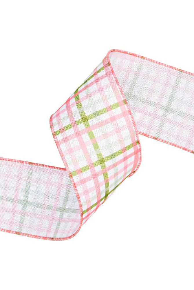 Shop For 2.5in Pink and Green Checked Plaid Ribbon (10 Yards)
