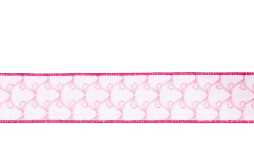 Shop For 2.5in Pink Bow Dupioni Ribbon: White (10 Yards)