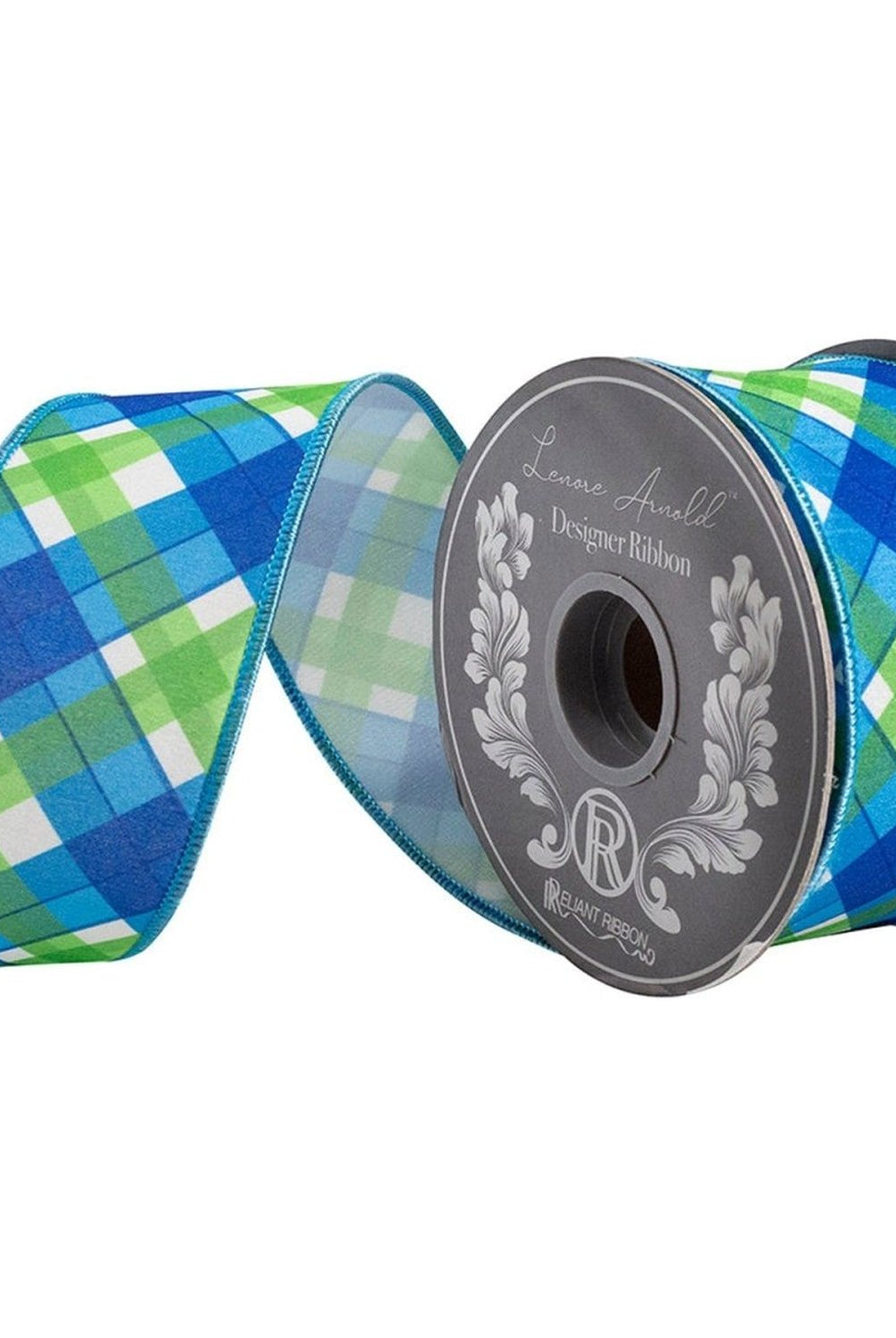 Shop For 2.5in Plaid Seaway Deluxe Backed Ribbon: Blue/Green (10 Yards)