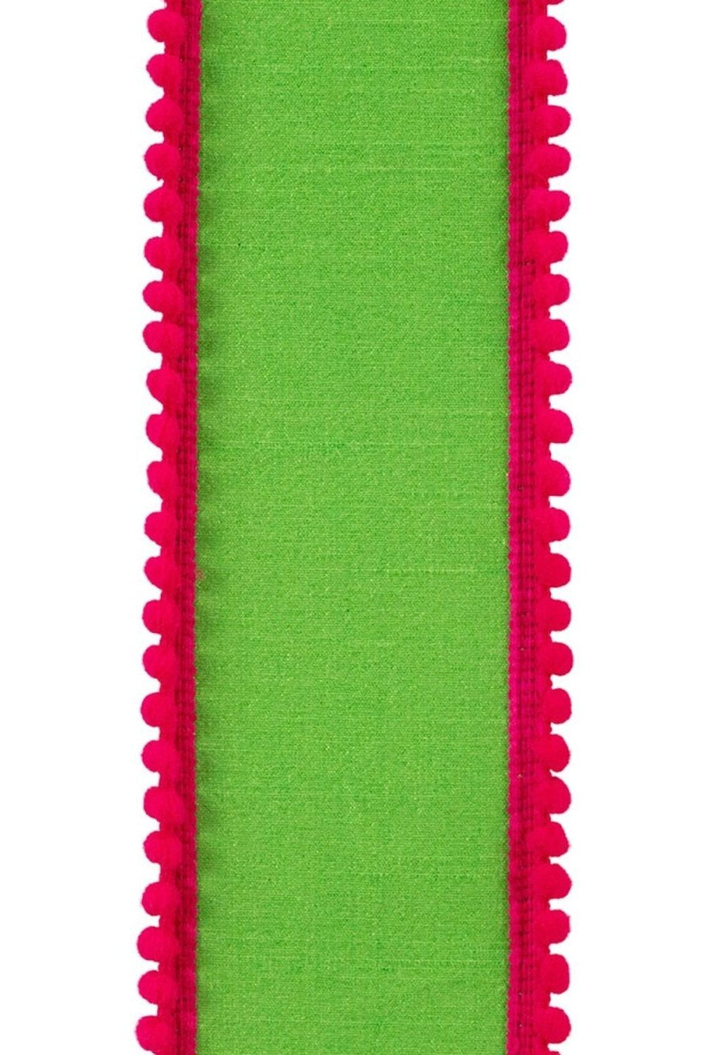 Shop For 2.5in Pom Pom Mini Edge Ribbon: Citrus/Fuchsia (10 Yards)