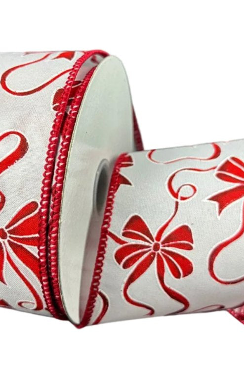 Shop For 2.5in Red Bow Satin Ribbon: White (10 Yards)